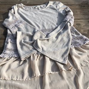 Ruffle and Lace Ya Los Angeles Sweater